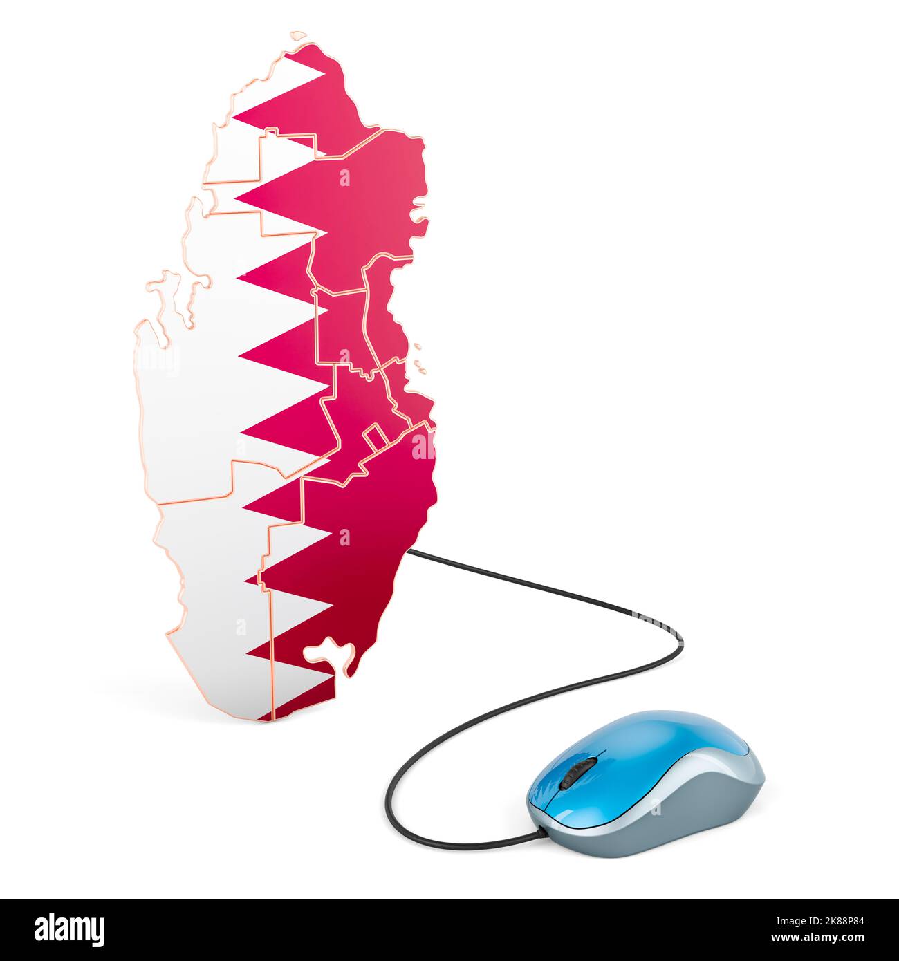 network in Qatar concept. 3D rendering isolated on white