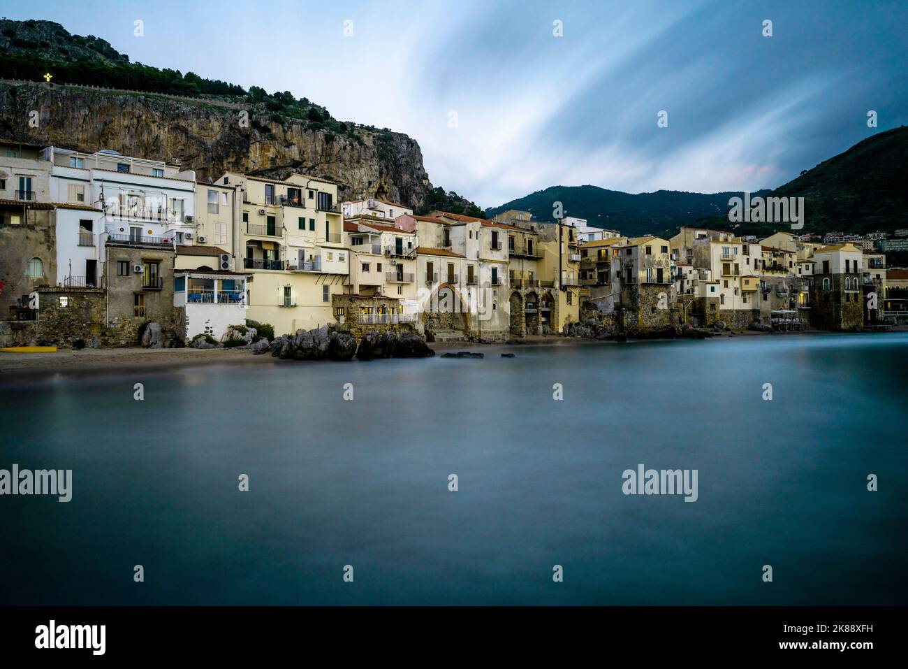 Traditional Fisherman's Houses, Cefalu, Sicily, Italy. Stock Photo