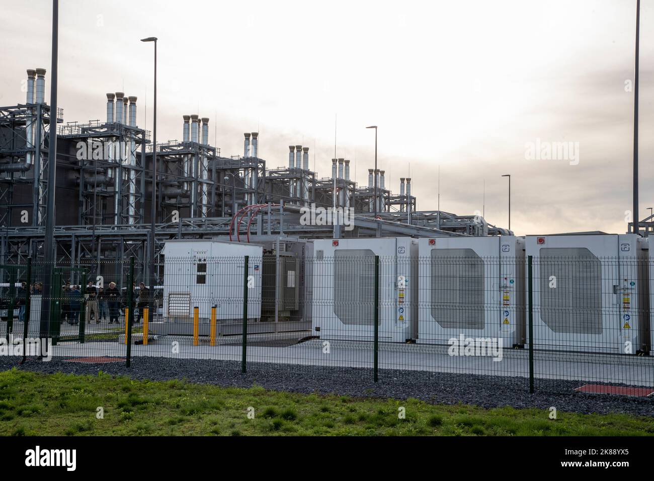 Illustration picture shows the emergency batteries replacing the  conventional diesel generators during a visit to the Google company in  Ghlin on the occasion of the 15th anniversary of the Google data centre