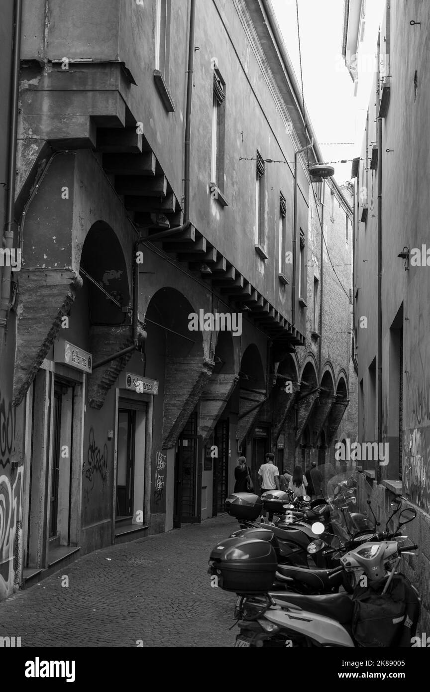 Italy, October 2022 Architecture and art in black and white in the