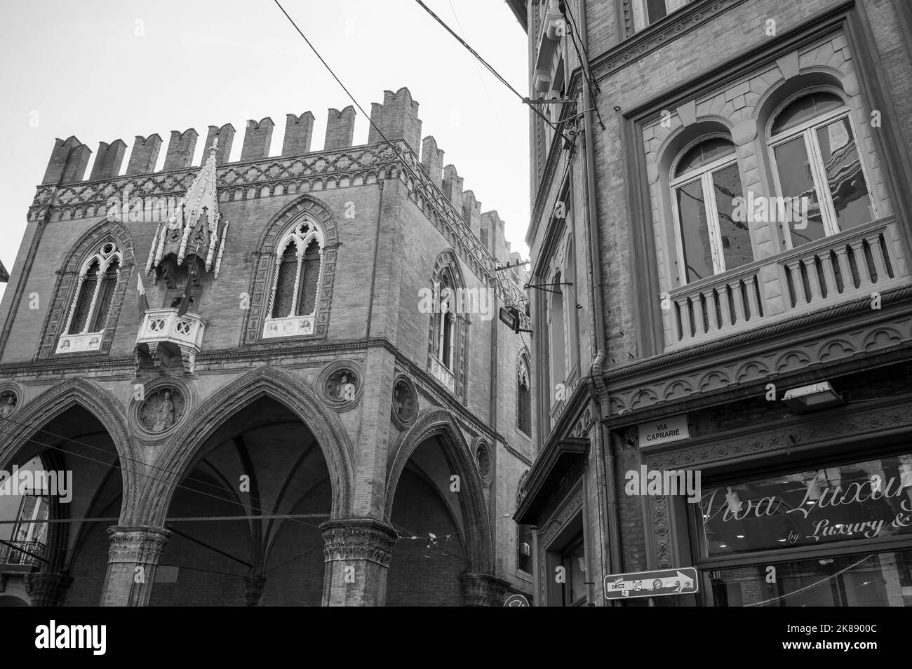 Italy, October 2022 Architecture and art in black and white in the