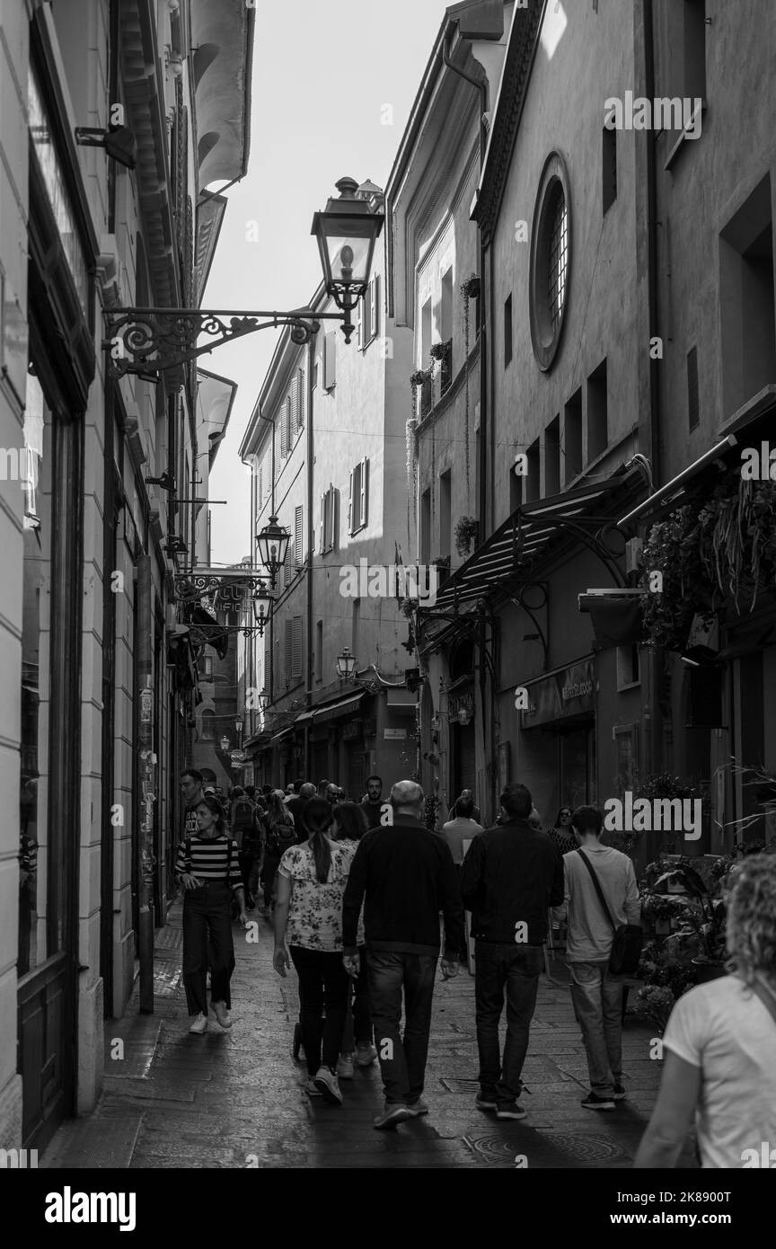 Italy, October 2022 Architecture and art in black and white in the