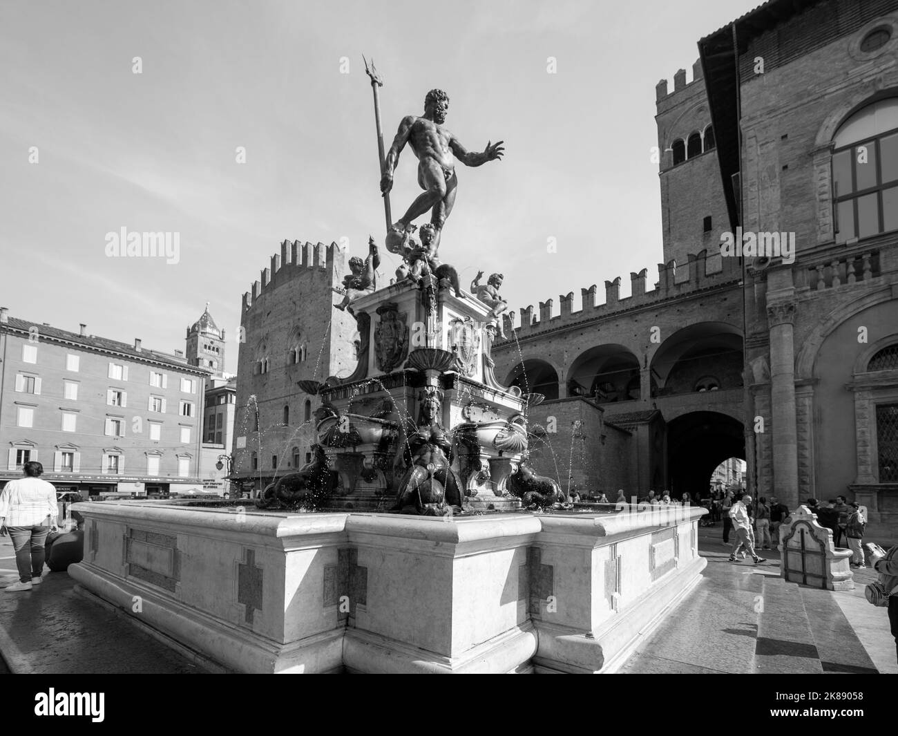 Italy, October 2022 Architecture and art in black and white in the