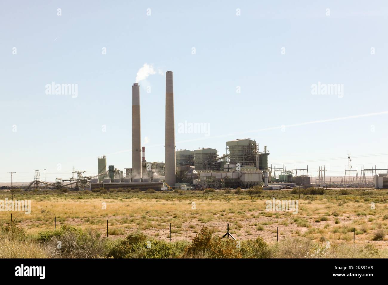 The Cholla Power Plant is a 1.02-gigawat coal power plant built in 1962  near Joseph City Arizona as seen near I-40 outside of Joseph City, Arizona  USA on October 19, 2022. The