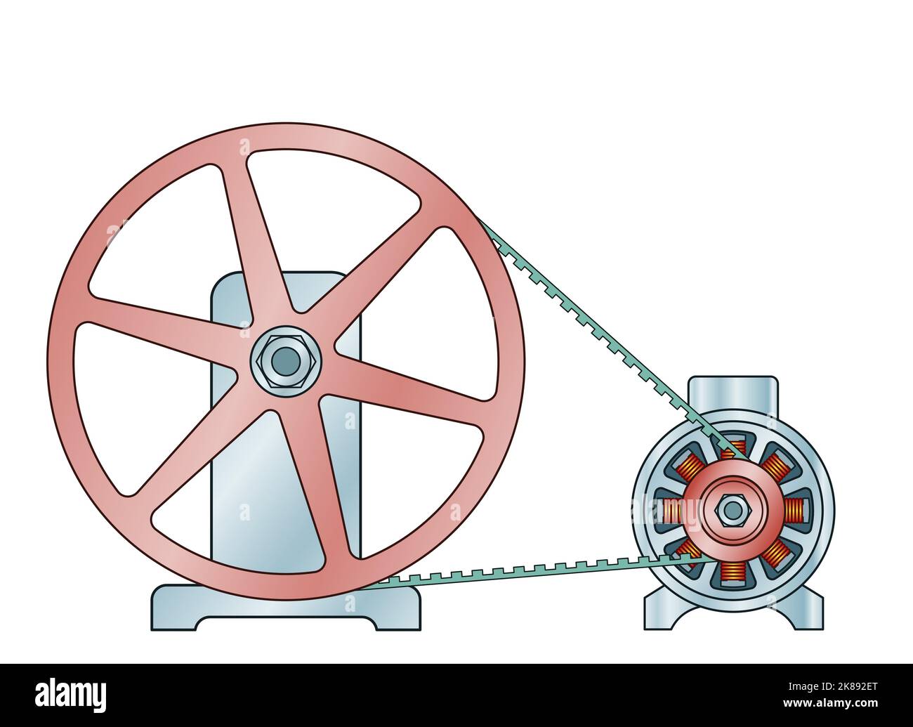 Illustration of a toothed belt transmission Stock Vector Image & Art
