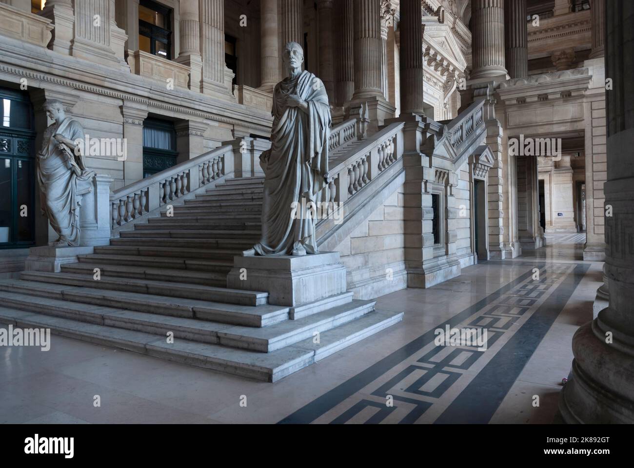 Staircase and colonnade of the Palace of Justice, Brussels, Belgium Stock Photo