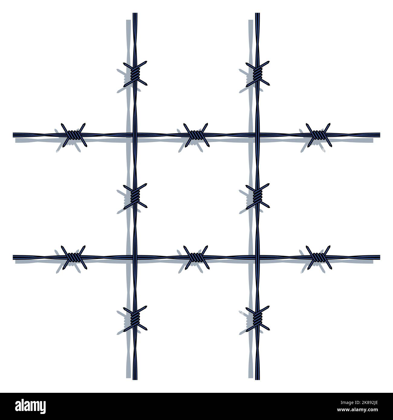 Illustration of the abstract barbed wire cross Stock Vector