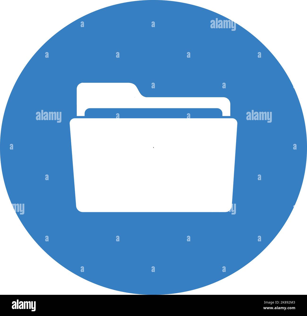 Isolated white folder icon on blue background Stock Vector Image & Art