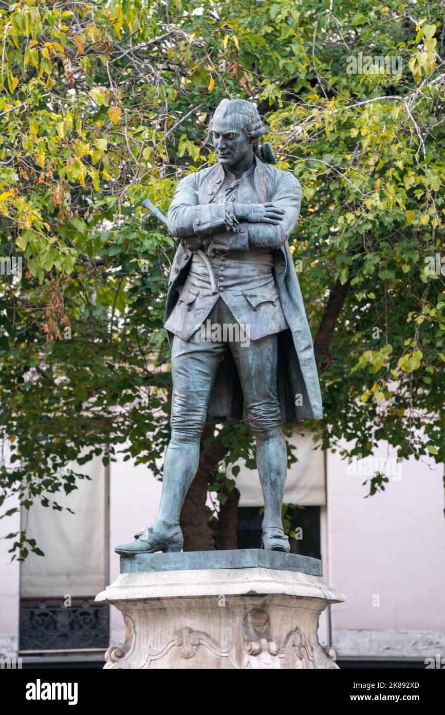 This statue, sculpted by Auguste Paris, depicts Georges Jacques Danton who was a leading figure in the early stages of the French Revolution Stock Photo