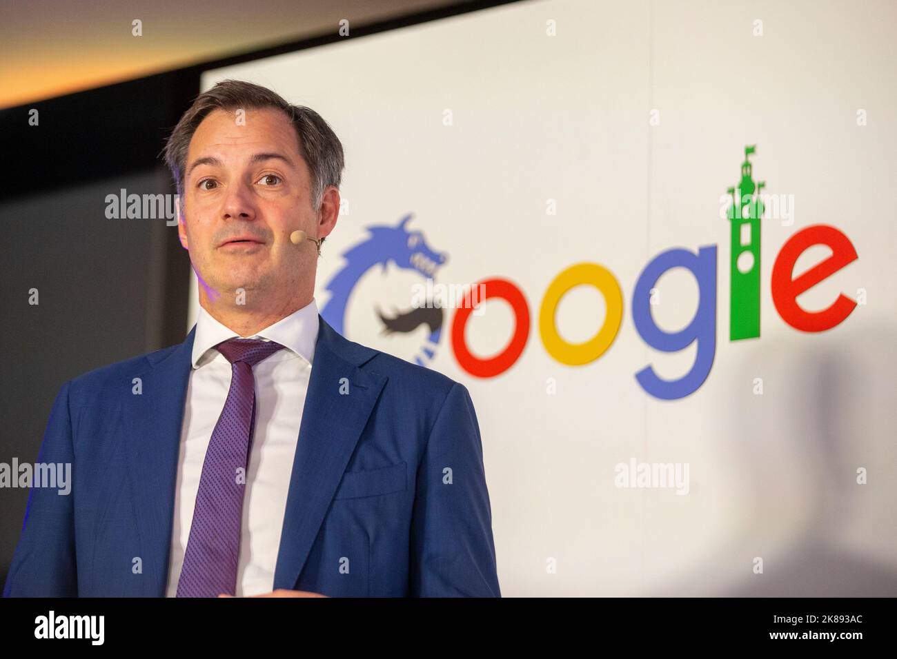 Prime Minister Alexander De Croo pictured during a visit to the Google