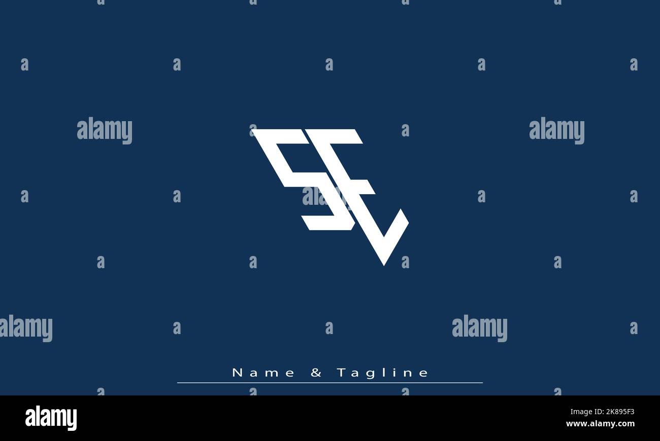 Alphabet letters Initials Monogram logo SE , ES Stock Vector