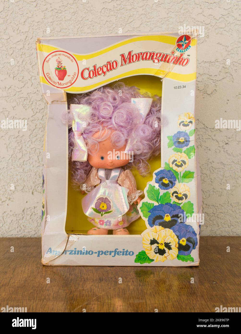 Tres Coroas, Brazil - Circa August 2022: "Little Pansy" doll (Amorzinho-perfeito) from the 1987 Strawberry Shortcake Brazilian collection "Fruits and Stock Photo