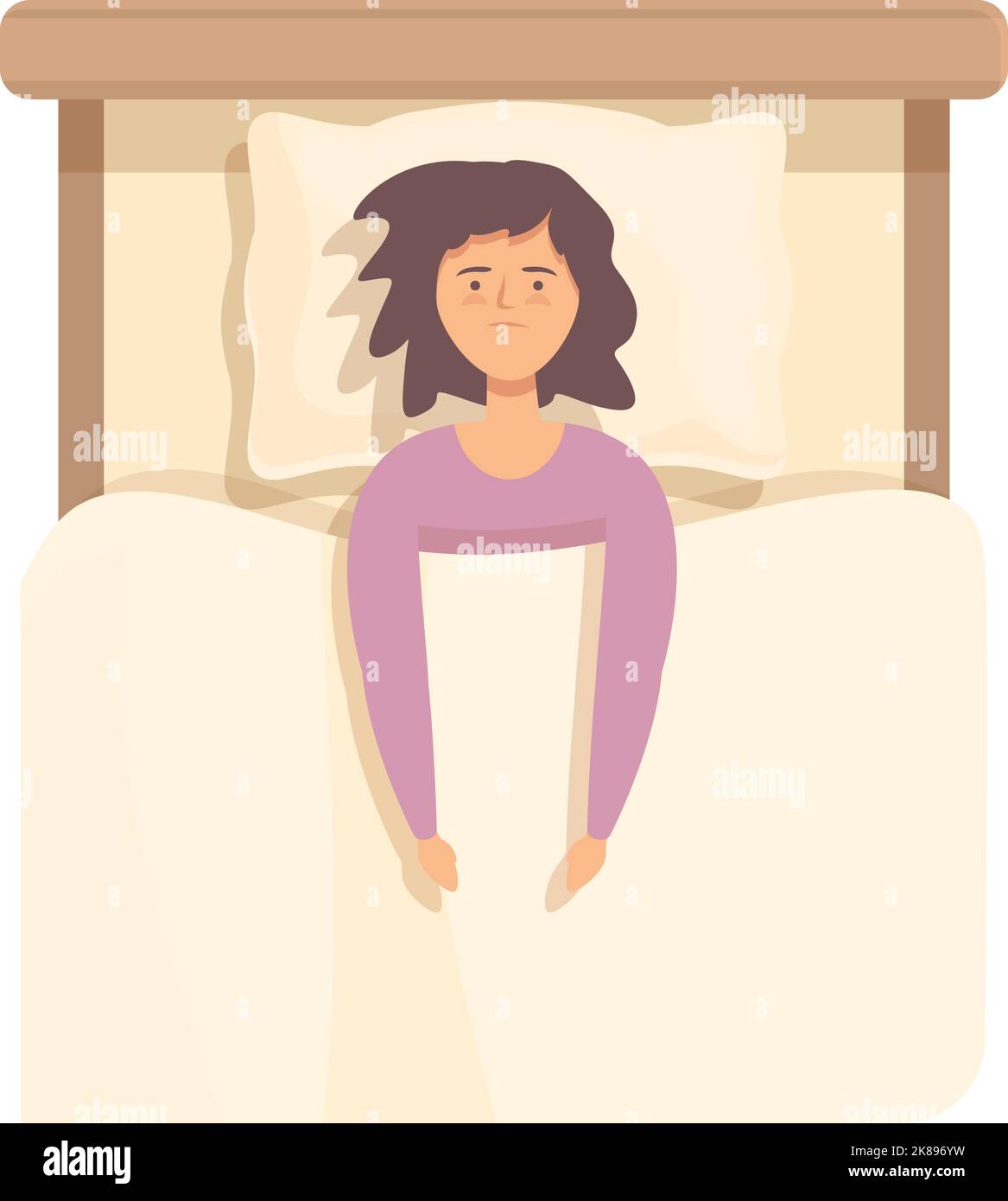 Mattress insomnia icon cartoon vector. Sleep disorder. Woman sleepless ...