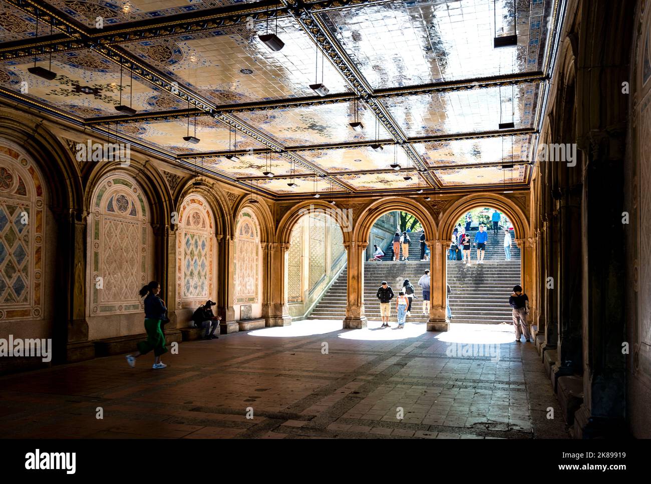 The lower passage of Bethesda Terrace, Central Park, upper Manhattan, New  York city, USA Stock Photo - Alamy