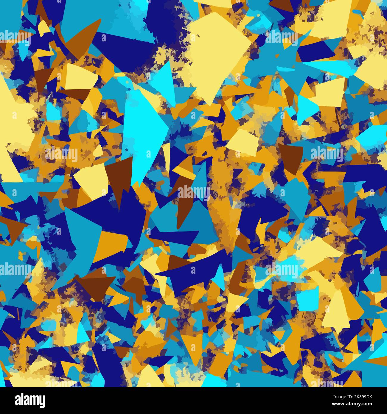 Gold and blue abstract wallpaper Stock Photo