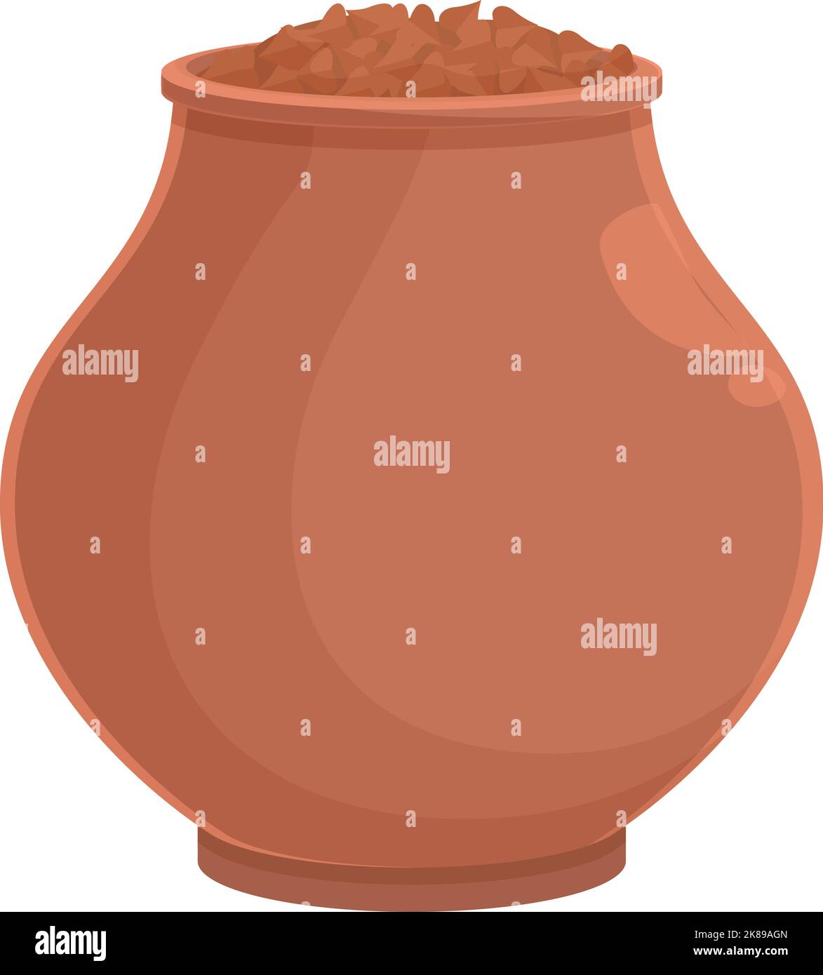 Buckwheat jug icon cartoon vector. Cereal plant. Seed grain Stock