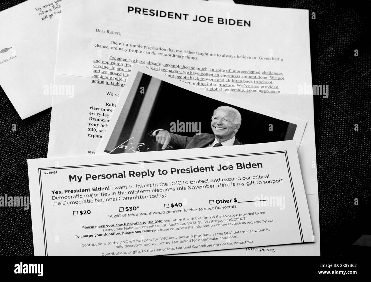 Joe Letters A fund-raising letter from President Joe Biden sent to Democrats by the ...