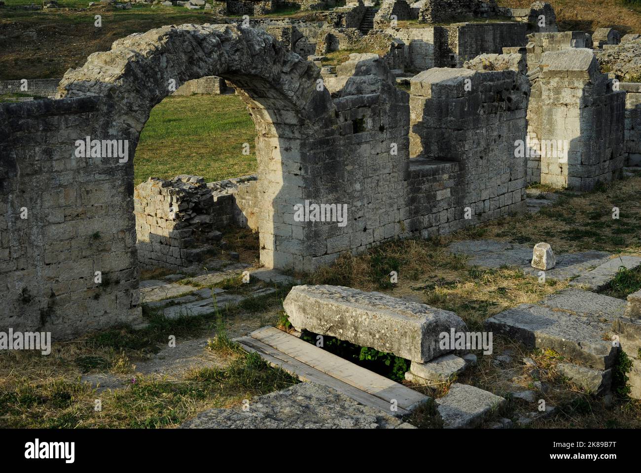 Ruins of the amphitheater. Stock Photo