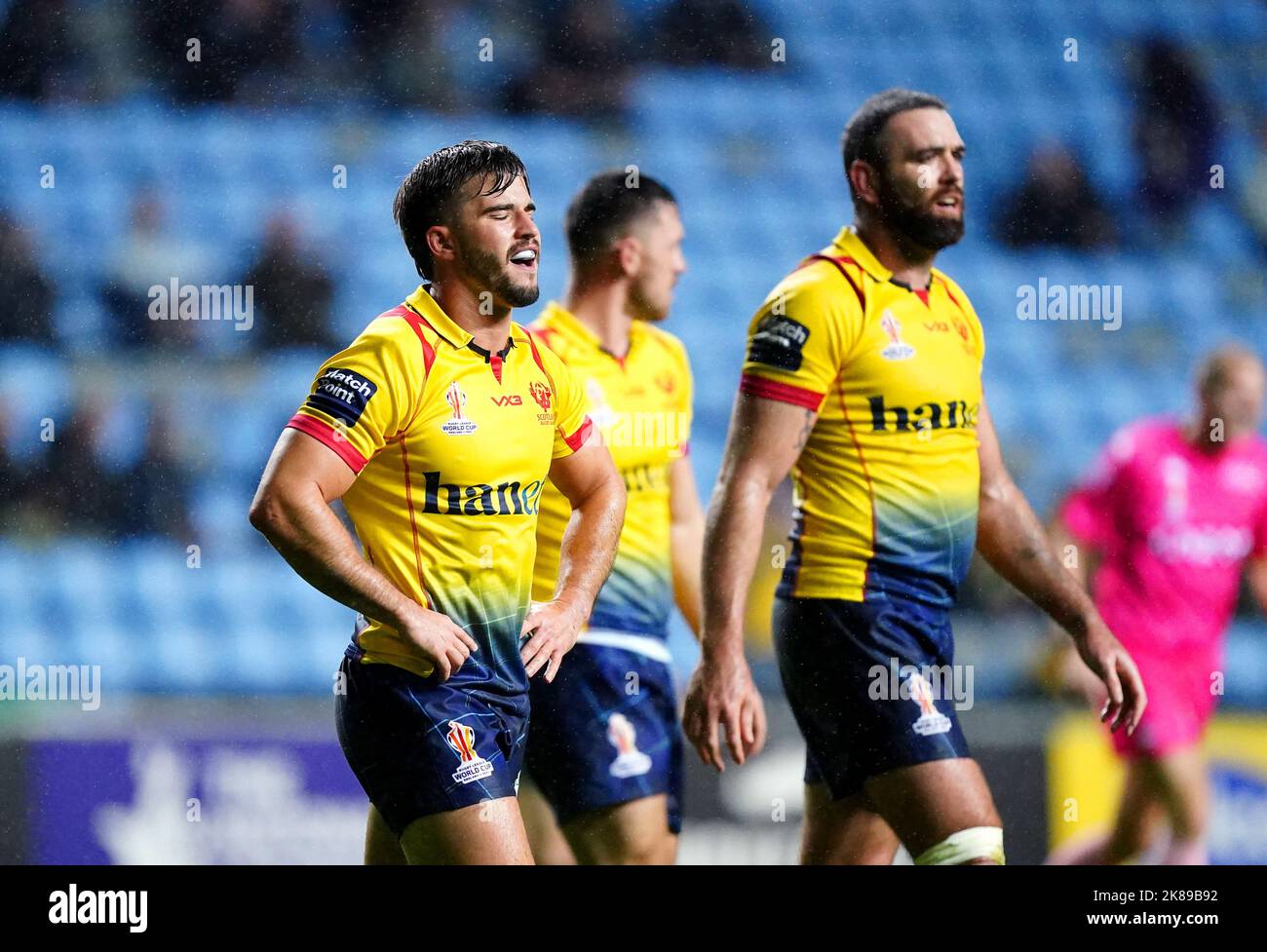 Scotland Players Appear Dejected During The Rugby League World Cup scotland-players-appear-dejected-during-the-rugby-league-world-cup