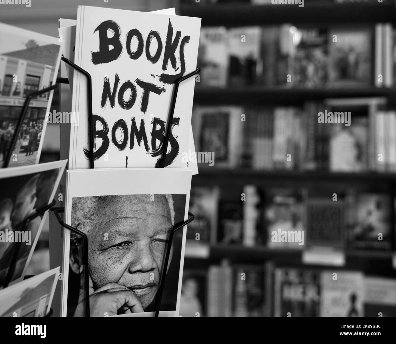 Souvenir postcards for sale at the landmark City Lights Booksellers