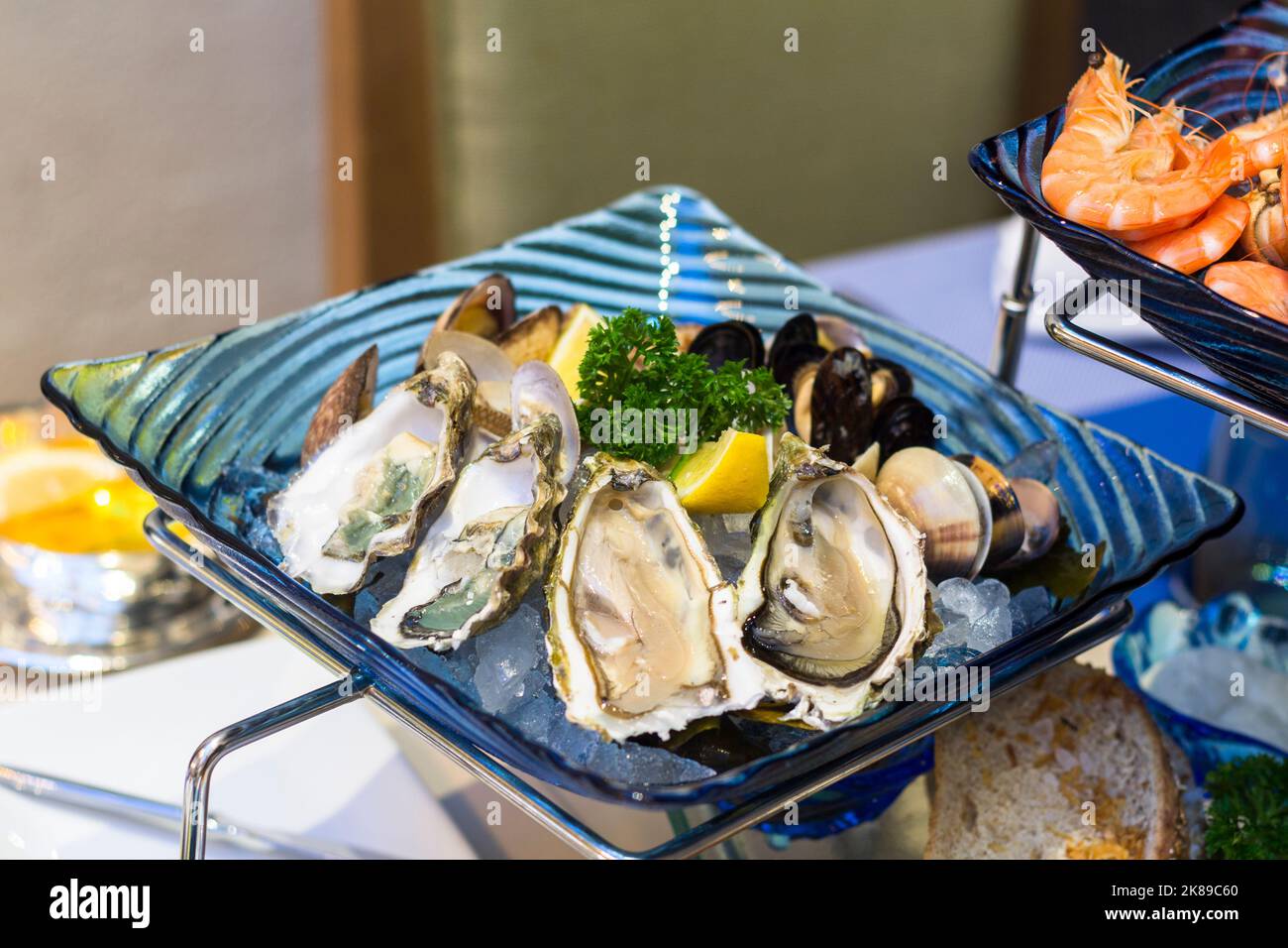 A seafood buffet at a hotel restaurant in Bangkok, Thailand Stock Photo