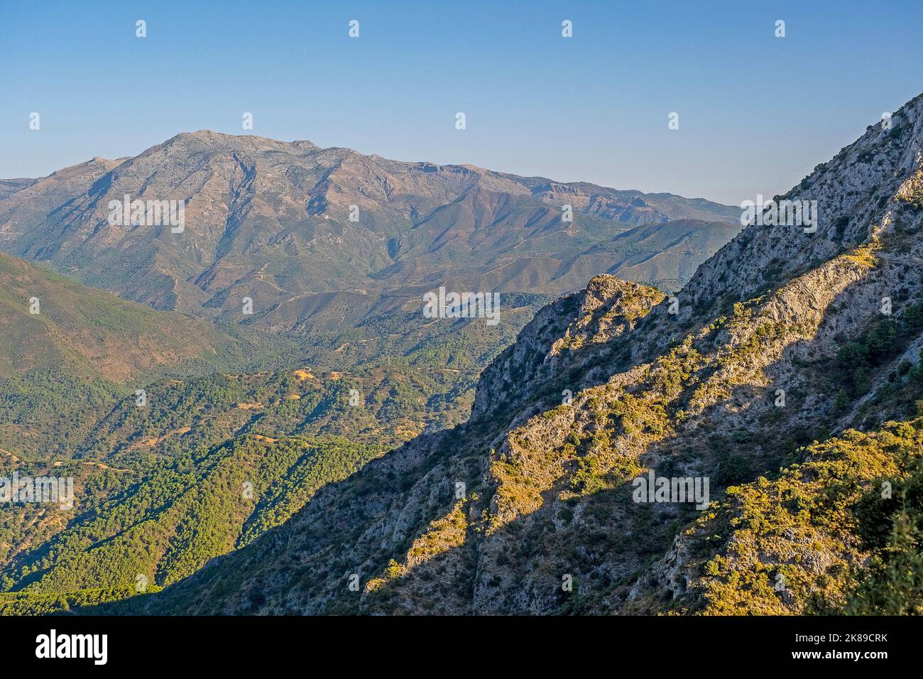 Torrecilla peak, Parque Nacional de la Sierra de las Nieves, Malaga, Spain Stock Photo