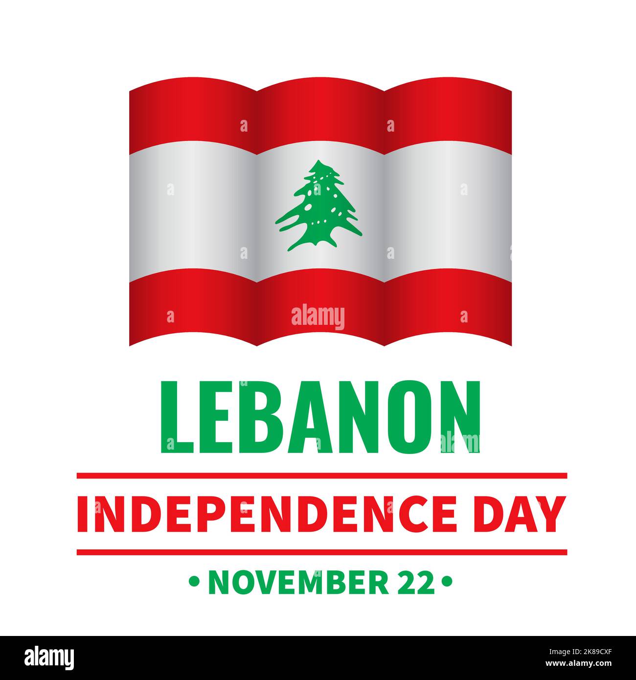 Lebanon Independence Day typography poster. Lebanese Holiday celebrate on November 22. Vector