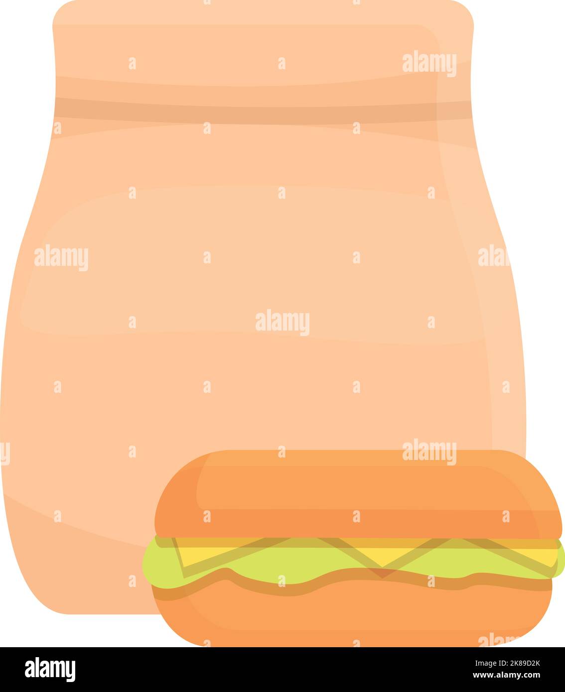 Fast food pack icon cartoon vector. Plastic bag. Snack meal Stock