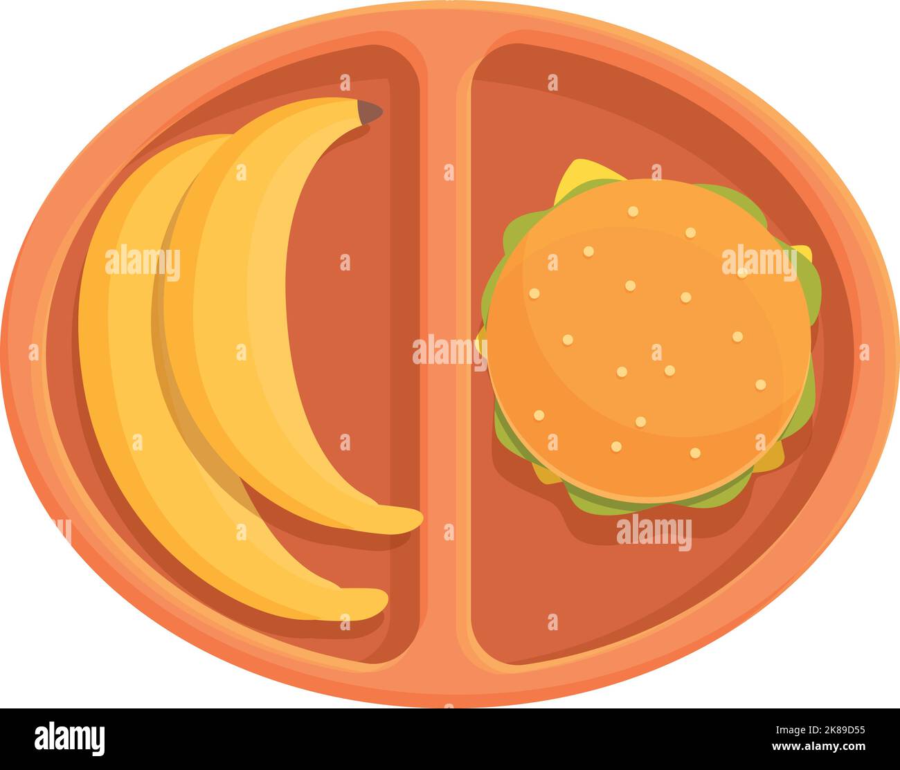 School lunch icon cartoon vector. Plastic container. Kid bag Stock