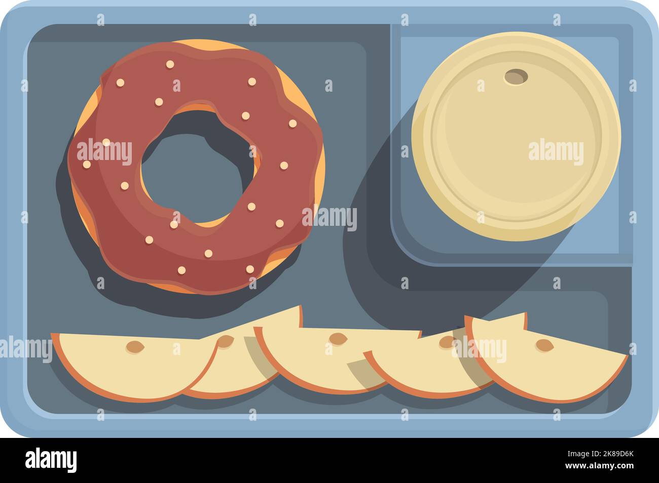 Donut lunch icon cartoon vector. Food box. Water break Stock Vector