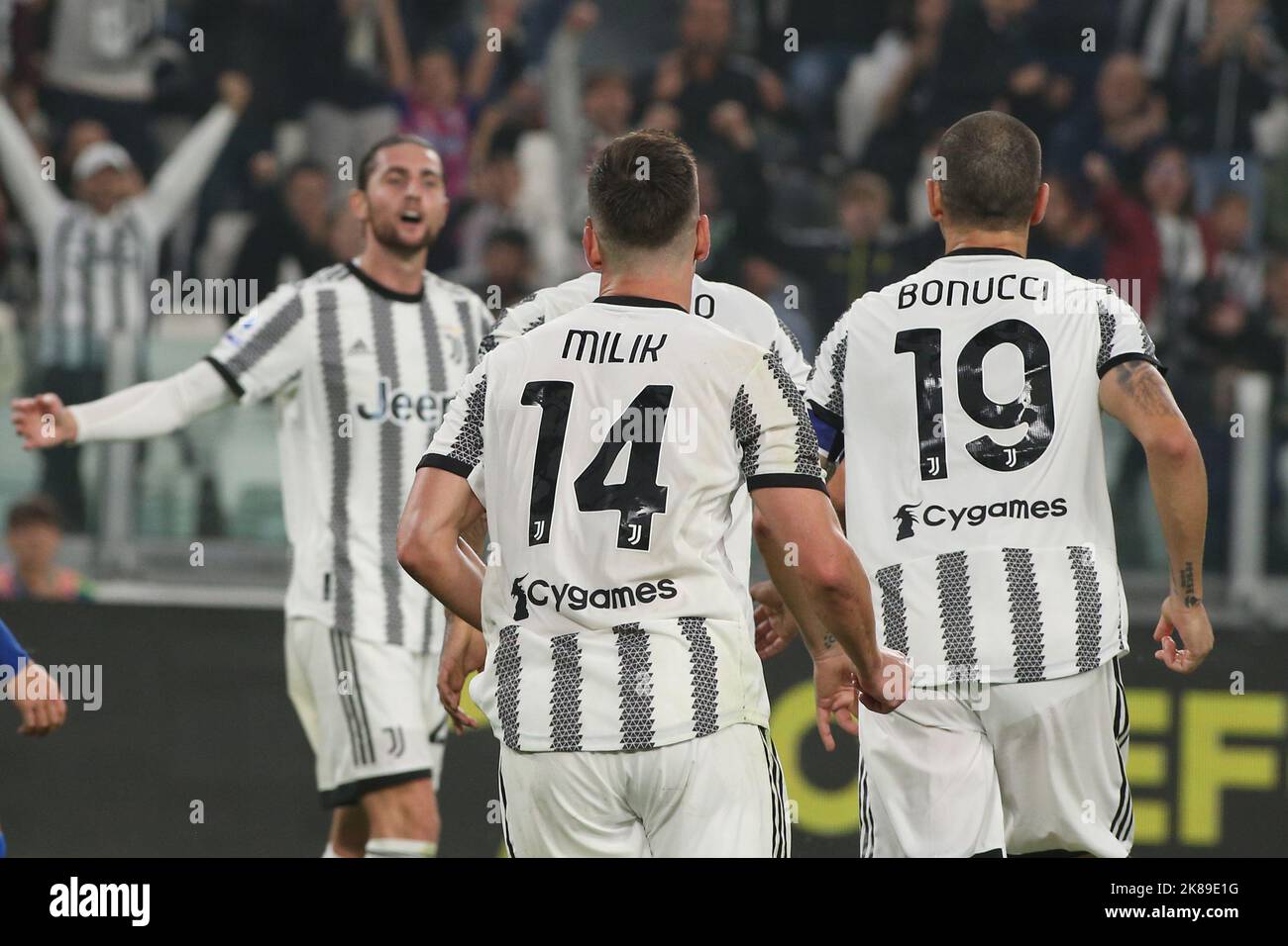 Adrien Rabiot of Juventus celebrating after a goal during the Italian serie  A, football match between