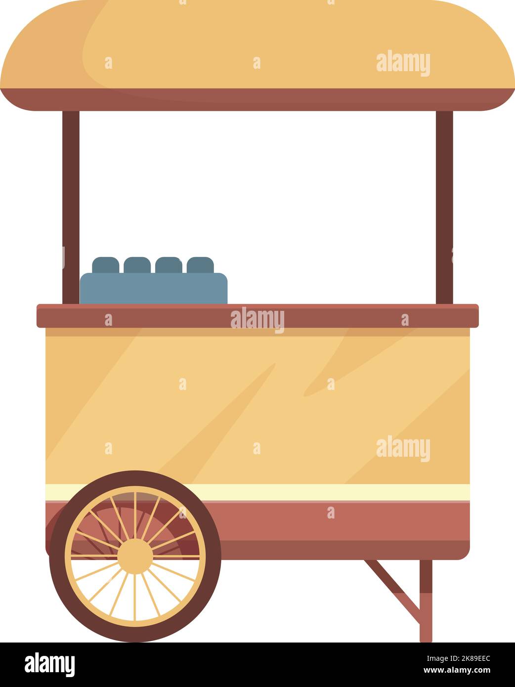 Drink cart icon cartoon vector. Food truck. People snack Stock Vector