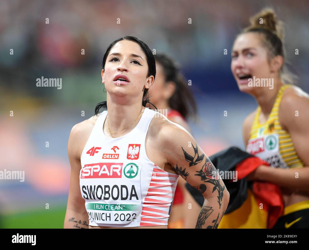 Ewa Swoboda (Poland, 4th place): 100m final. European Championships Munich 2022 Stock Photo