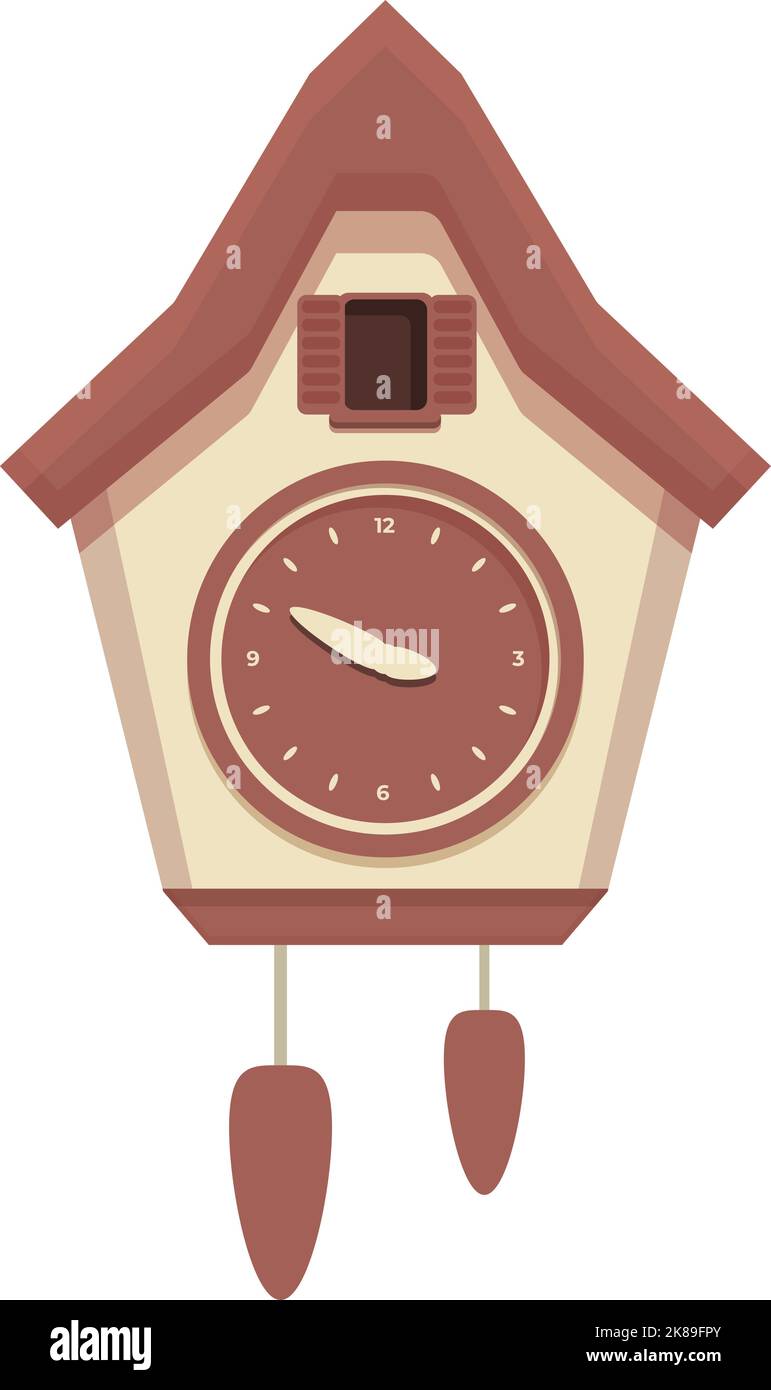 Vintage Cuckoo Clock icon cartoon vector. Wall time. Digital alarm