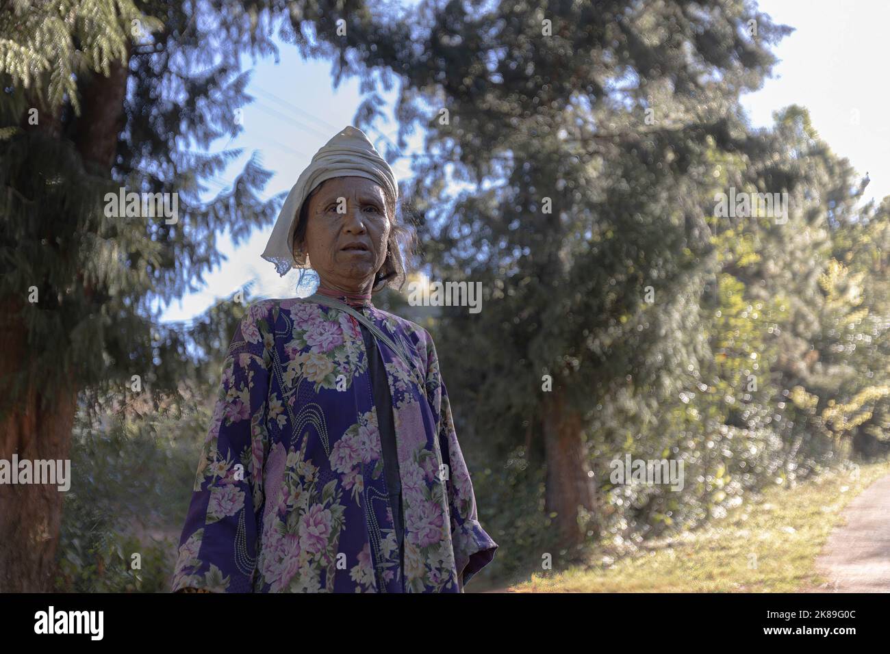 Woman wears traditional Lahu clothes in Chiang Mai. The Lahu and Hmong ...