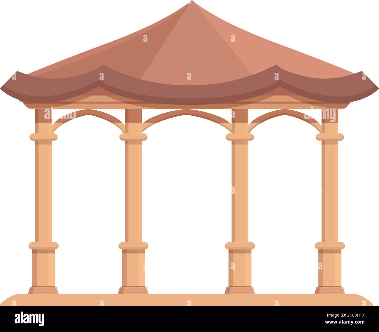 Pergola pavilion icon cartoon vector. Wedding house. Park architecture