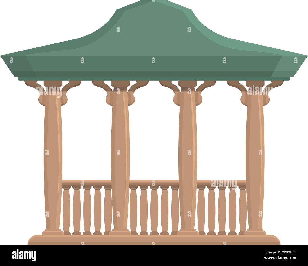 Beach shelter icon cartoon vector. Pergola house. Wood building Stock
