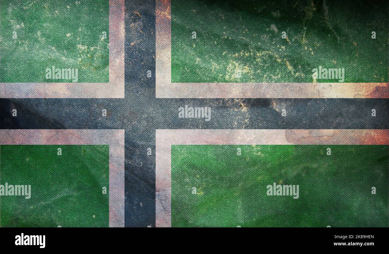 retro flag of Baltic Finns Forest Finns with grunge texture. flag representing ethnic group or culture, regional authorities. no flagpole. Plane desig Stock Photo