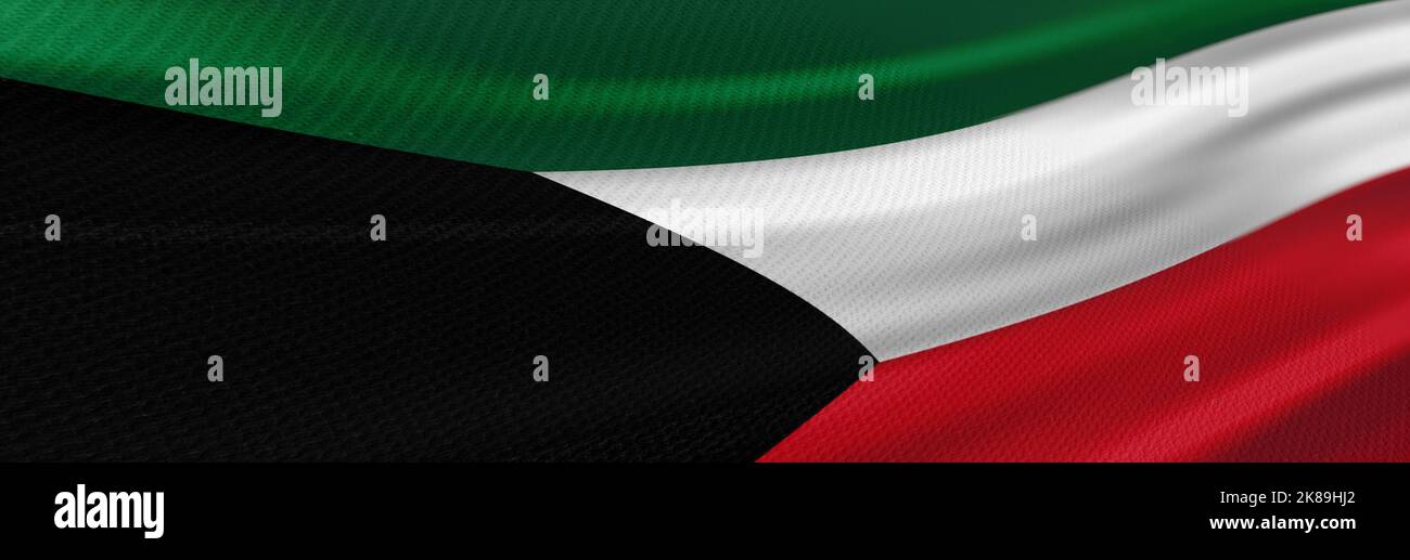 Flag of Kuwait.  Banner Stock Photo Alamy