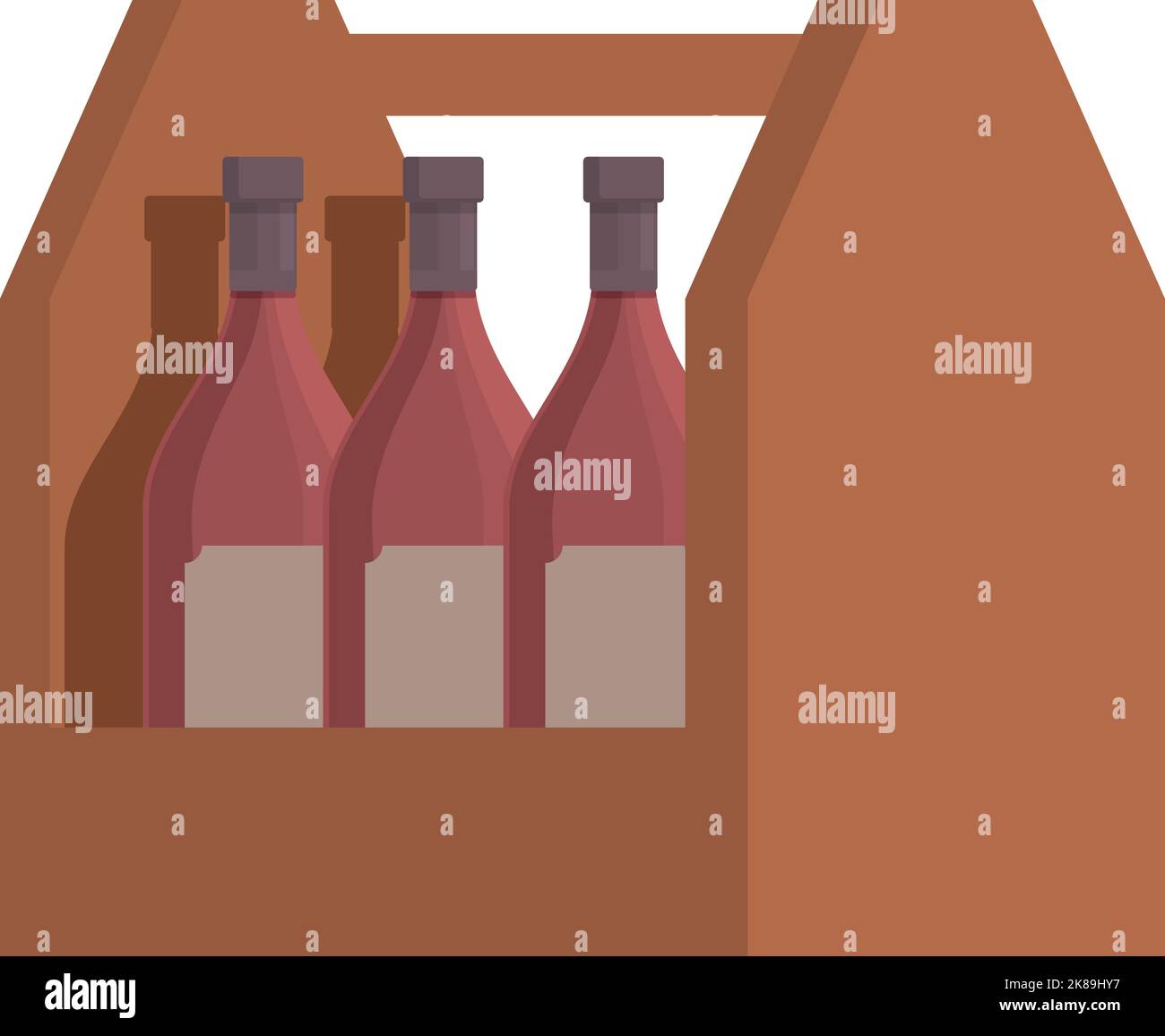 Handle wine bottle box icon cartoon vector. Cellar winery. Store drink