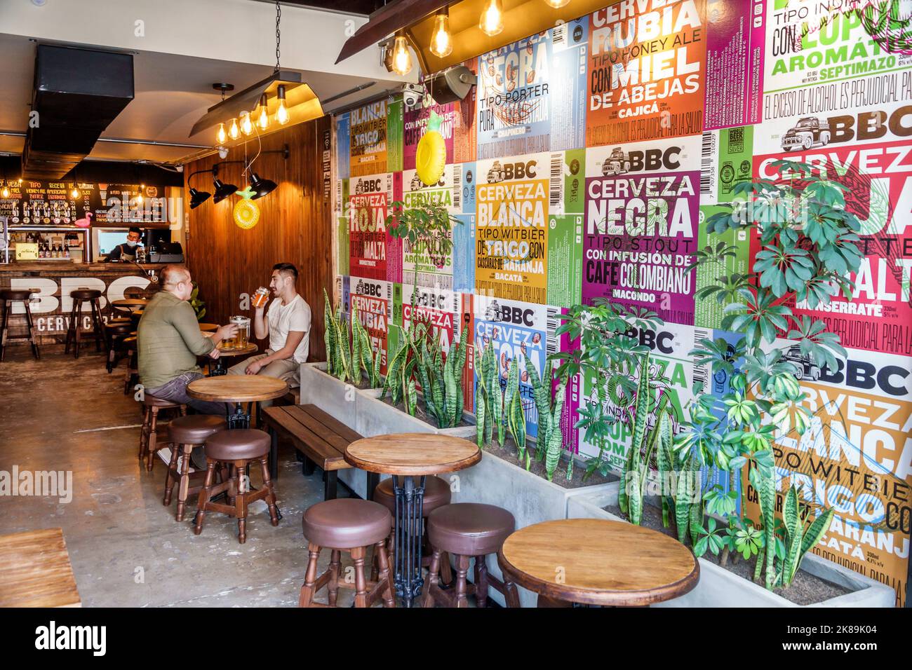 Bogota Colombia,Chapinero Norte Avenida Carrera 7,BBC Cerveceria beer brewery drinking,restaurant restaurants dine dining eating out casual cafe cafes Stock Photo