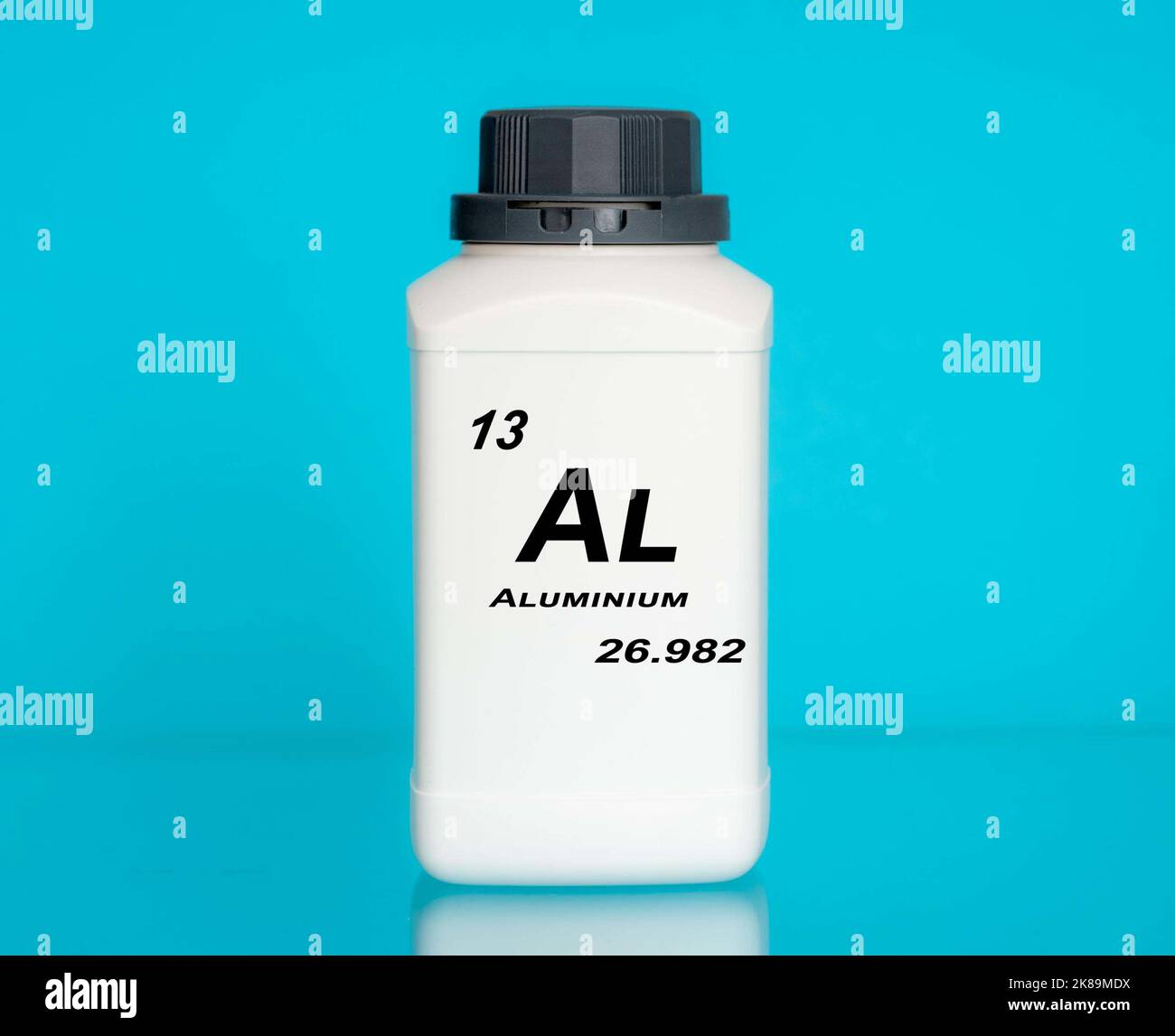Container of the chemical element aluminium Stock Photo Alamy