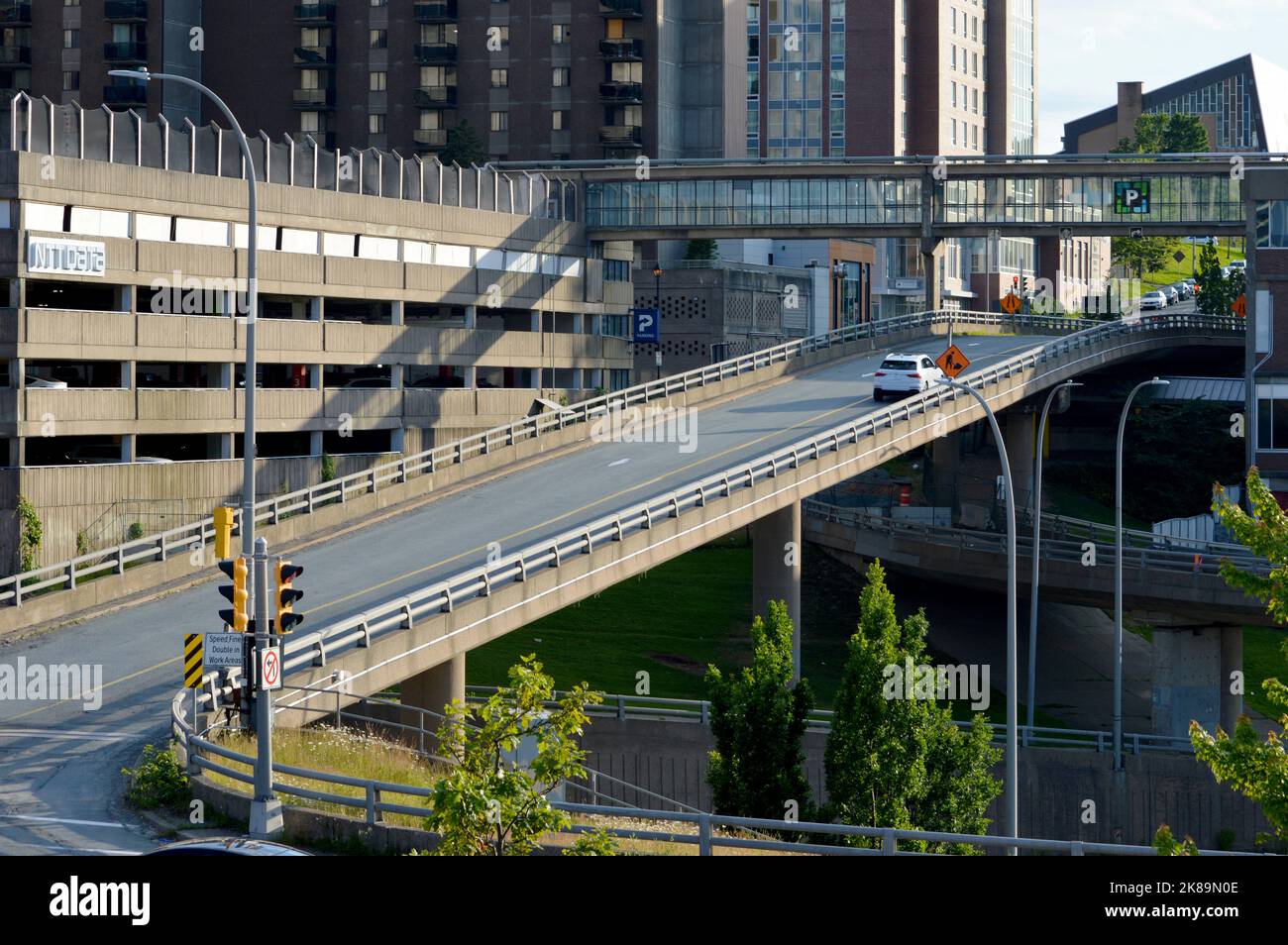 A highway ramp of the Cogswell Interchange in downtown Halifax, Nova ...