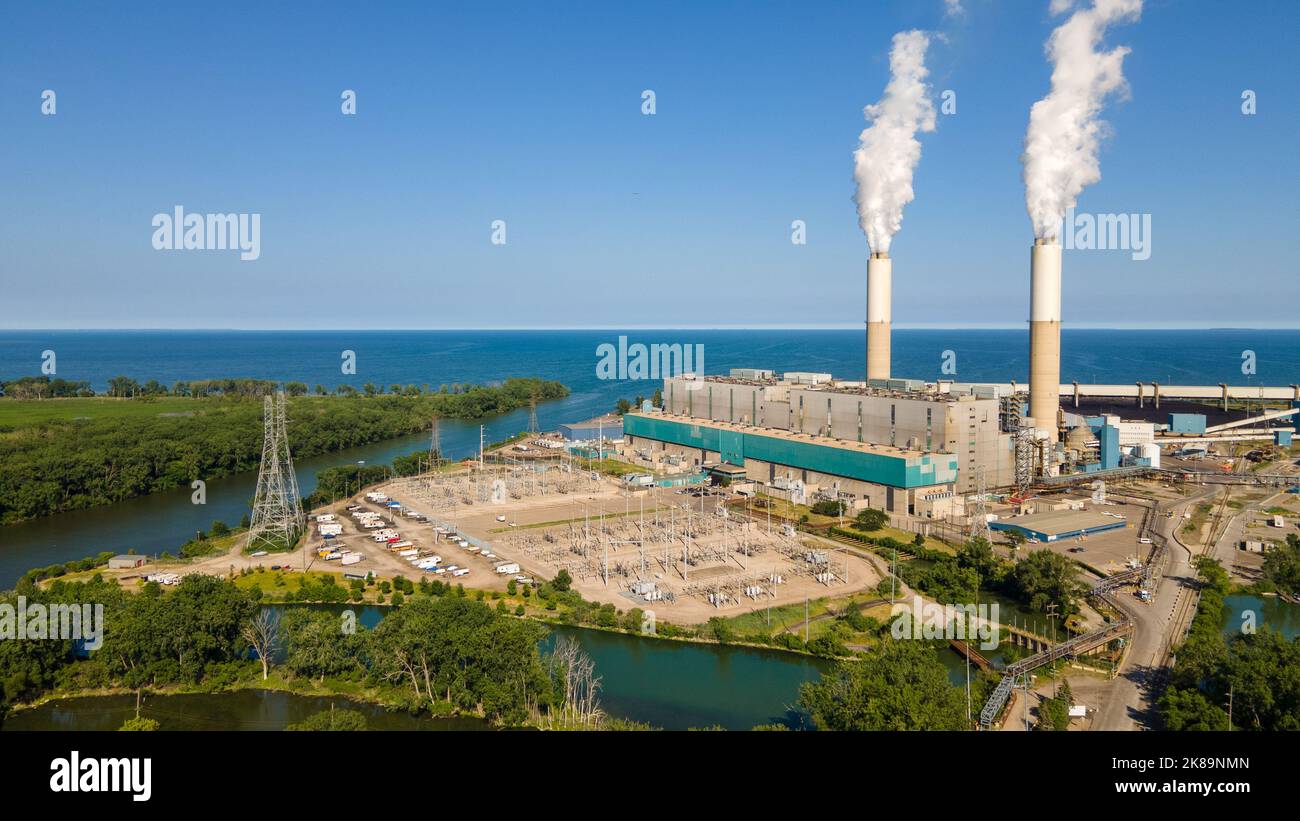 DTE Monroe Coal Power Plant, Monroe Michigan Stock Photo Alamy