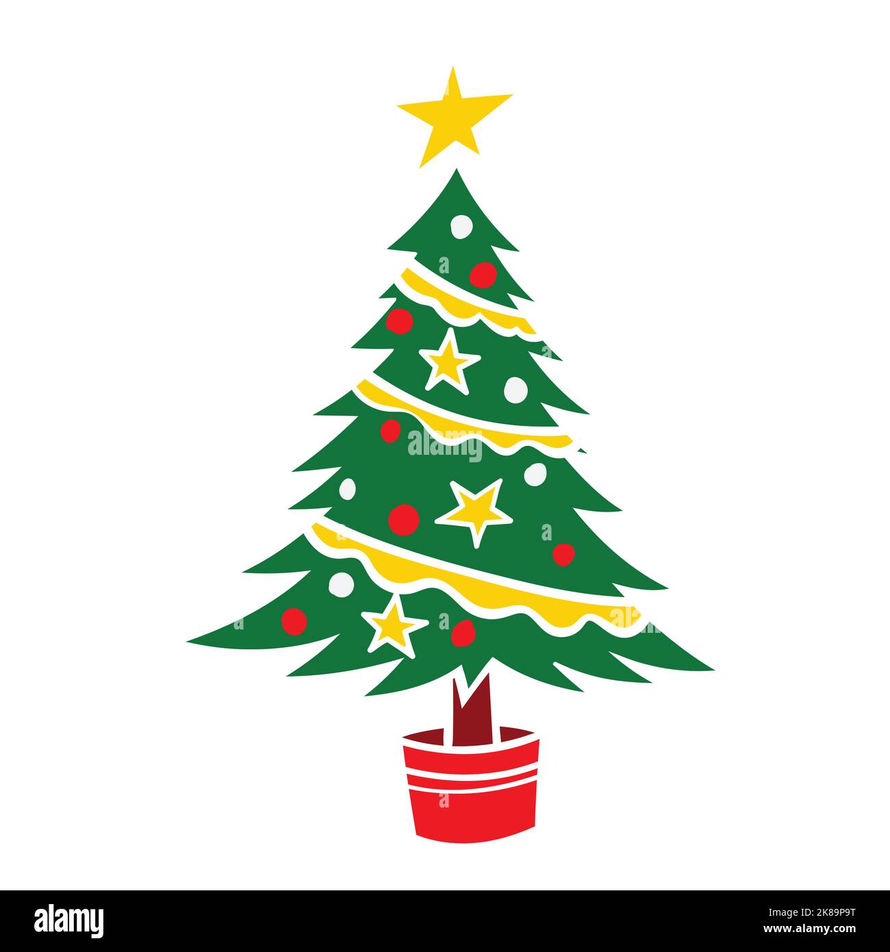 Decorated christmas trees Vector Illustration for christmas element ...
