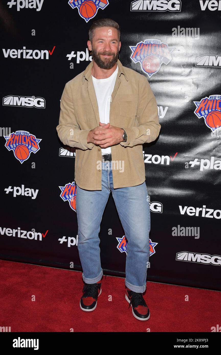 New York, USA. 21st Oct, 2022. Julian Edelman walks the red carpet for