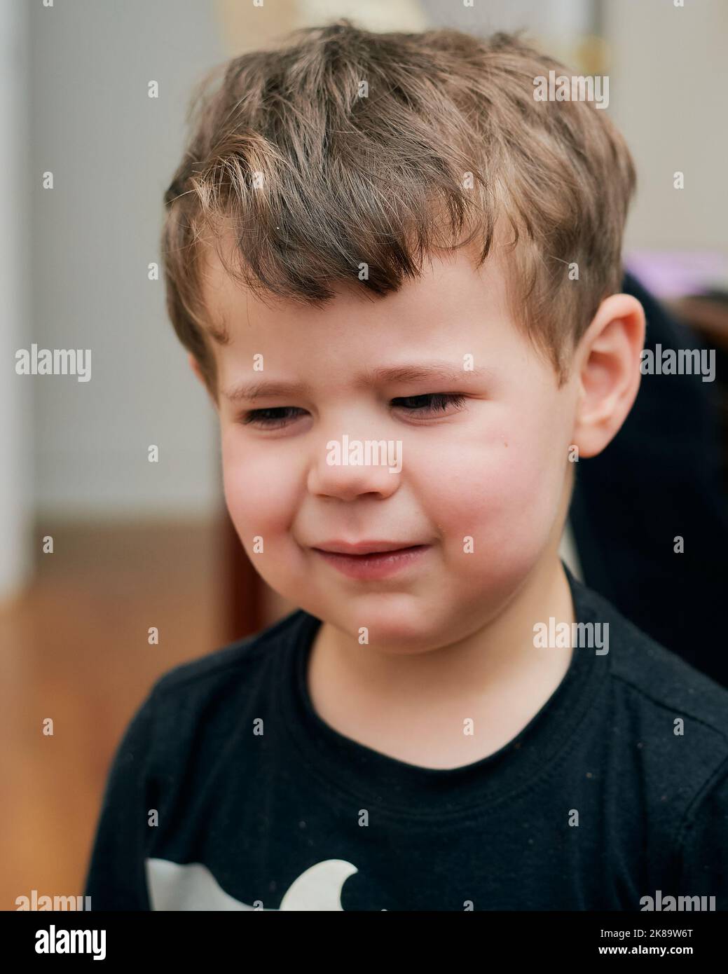 Young boy is upset and crying for some reason Stock Photo Alamy