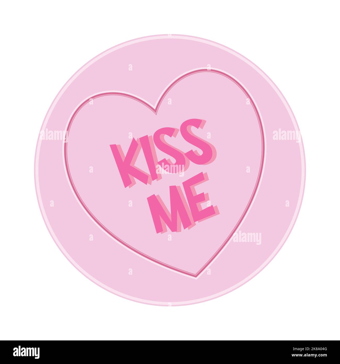 Loveheart Sweet Candy - Kiss Me Message vector Illustration Stock Vector