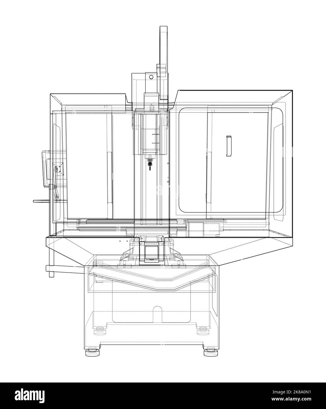 Metalworking CNC milling machine. Vector Stock Vector