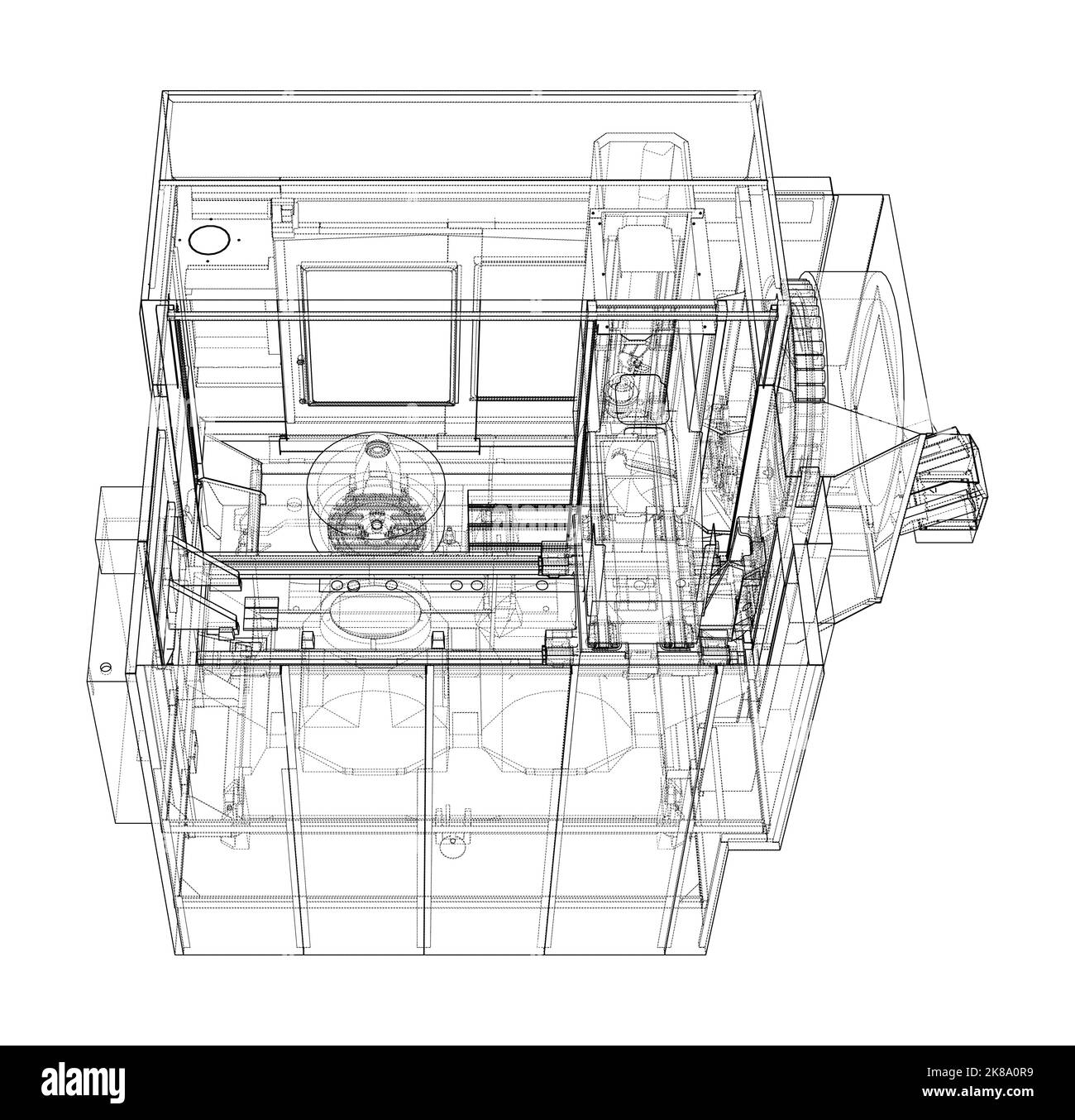Metalworking CNC milling machine. Vector Stock Vector Image & Art - Alamy